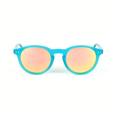 Binocle – California – Bleu Lagon Brillant- Verres Rose